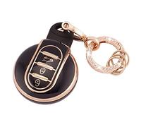 Koaudb Autoschlüssel Hülle Cover Passt für BMW MINI Cooper F54 Clubman F55 F56 F57 F60 Countryman 3 Tasten Schlüsseletui TPU Schlüsselhülle mit Schlüsselanhänger (R-Mn-B)