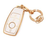 Koaudb Autoschlüssel Hülle Cover Passt für Mercedes Benz A B C E G S SL CLS-Klasse AMG 3 Tasten Schlüsseletui TPU Schlüsselhülle mit Schlüsselanhänger (R-Bz-3L-W)