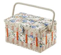 Kobolo Nähkästchen Nähkorb Nähkörbchen Nähkasten - Blumenmuster - 28x18x16/24 cm