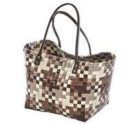 Kobolo Shopper MERI Tasche aus PE mit PU Henkeln 32x25x42 cm Braun