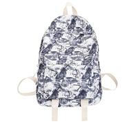 KOBONA Eleganter Rucksack mit verstellbarem Riemen - Nylon-Tagesrucksack, | Stilvoller Nylon-Rucksack mit verstellbarem Riemen, Batik-Tagesrucksack, leicht, weiche Schleife, Schultasche, Shopping,