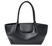KOBONA Schicke Damen-Handtasche aus PU-Leder, geräumig, einfarbig, Unterarm-Geldbörse, großes Fassungsvermögen, perfekte Alltags- und Bürotasche (schwarz)