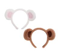 KOCKSHION 2 Stück pack Bärenohren Stirnband aus Weichem Gewebe und Eisen Bequemes Haarband zum Schminken und Waschen Niedliche Tierohren für Alltag und Party