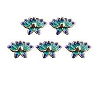 KOCKSHION Blaue Lotus Anhänger Selbstgemacht Anhänger Feine Verarbeitung 10 Stück aus Legierung Ethnischer Stil für Armband und Halskette für Schmuckherstellung