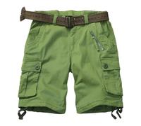 KOCTHOMY Damen Wander-Cargo-Shorts 17,8 cm Bermuda-Casual-Shorts Sommer-Camo-Shorts mit Reißverschlusstaschen ohne Gürtel, Grün (Army Green), 44