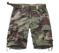 KOCTHOMY Damen Wander-Cargo-Shorts 17,8 cm Bermuda-Casual-Shorts Sommer-Camo-Shorts mit Reißverschlusstaschen ohne Gürtel, C29 Camo, 42