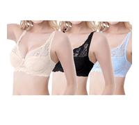 KODMNSW 3er Pack BH Damen mit Bügel Push Up Spitzen BHS Set Sexy Y2K Bequemer Bra Große Größen Starker Halt Bustier Tiefem V-Ausschnitt Dünn Weich Balconette BH Fraun Klassische BHS Beige 90C
