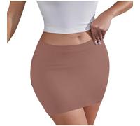 KODMNSW Bleistiftrock Damen Kurz Sexy Minirock Elastischer Taille Figurbetonter Wickelrock Dehnbar Weich Bequeme Sommerrock Modische Röcke Mini Skirt Freizeitrock Kurzer Unterrock Braun M