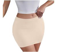 KODMNSW Bleistiftrock Damen Kurz Sexy Minirock Elastischer Taille Figurbetonter Wickelrock Dehnbar Weich Bequeme Sommerrock Modische Röcke Mini Skirt Freizeitrock Kurzer Unterrock Beige M