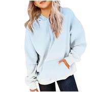 KODMNSW Hoodie Mädchen Sweatshirt mit Kapuze Farbverlauf Kapuzenpullover Locker Casual Pullover Oversized Langarmshirt Y2K Top Süß Elegante Oberteile Lässig Basic Longshirt Hellblau 160