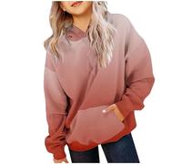 KODMNSW Hoodie Mädchen Sweatshirt mit Kapuze Tie-Dye Farbverlauf Kapuzenpullover Oversized Pullover Casual Langarmshirt Y2K Top Niedliches Oberteile Herbst/Winter Longshirt Rot 150