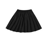 KODMNSW Mädchen Faltenrock Hosenrock Rock mit Hose Drunter Minirock Einfarbig Plisseerock Sommer Leicht Skort Tennisrock Schuluniform Pleated Skirt 2-15 Jahre Schwarz 9 Jahre