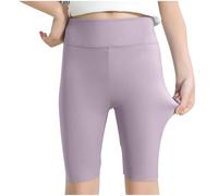 KODMNSW Shorts für Mädchen Sommer Kurze Hose Sport Yoga Fitness Radler Shorts Slim Kurz Yogahose Jogginghose Trainingshose Turnhose Sweatshorts 2-12 Jahre Lila 8 Jahre