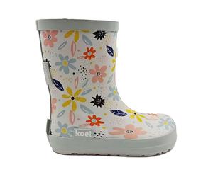 Koel - Kid's Wellie Bare Multi - Barfußschuhe, Gr. 34, grau (WhiteFlowers)