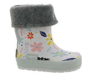 Koel - Kid's Wellie Print + Sock - Gummistiefel, Gr. 23, grau (WhiteFlowers)