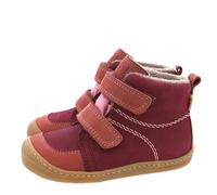 Koel Wollgefütterte Barfußstiefel mit TEX M.aus Leder in Bordo/Old Pink KARO Barefoot 07W003.233 (Bordeaux, EU Schuhgrößensystem, Grundschulkind, Numerisch, Breit, 25)