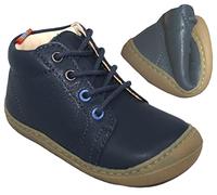 Koel4Kids Barfußschuhe Glattleder, Schnürer in Navy, schmale Leiste Ben 06M001.001 (Numeric_21)