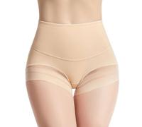 KOEMCY Bauchweg Unterhose Damen Miederhose Hohe Taille Unterwäsche Figurenformend Leichte Bauchkontrolle Nahtlose Unter Kleid Kurze Unterwäsche (Teint/L)