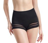 KOEMCY Bauchweg Unterhose Damen Miederhose Hohe Taille Unterwäsche Figurenformend Leichte Bauchkontrolle Nahtlose Unter Kleid Kurze Unterwäsche (Schwarz/S)