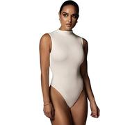 KOEMCY Damen Body Ärmellos Bodysuits Stehkragen Elegant Shapewear Bodysuit Tanga Unterziehbody Nahtlos Figurbetont Shaper Tanktop Bodies Einteiler Basiskleidung