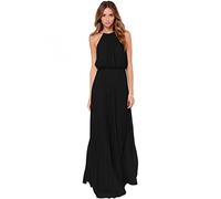 KOEMCY Damen Kleider Cocktailkleider Elegant Blusekleid Sexy Kleid Knielang Abendkleid Ärmelloses (Schwarz, XL)