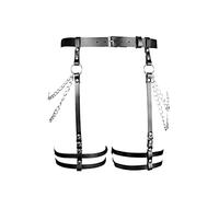 KOEMCY Punk Leder Körperkette Harness Leder Taillenkette Gothic Rock Gürtel mit Bein Harness Strumpfbänder Gürtel für Frauen und Mädchen