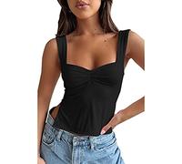 KOEMCY Tank Top Damen Sweetheart Ausschnitt Tops Sommer Ärmellos Trägertop Basic Tops Elegant Neckholder Oberteile Spaghettiträger Ärmelloses Shirt Sport Achselshirts Trägershirt