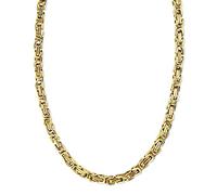 König Design 5 mm Königskette Armband Herrenkette Männer Kette Halskette Panzerkette, 22 cm Gold Edelstahl Ketten