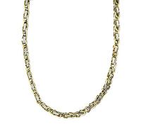 König Design 5 mm Königskette Armband Herrenkette Männer Kette Halskette Panzerkette, 22 cm Silber/Gold Edelstahl Ketten