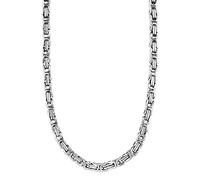 König Design 5 mm Königskette Armband Herrenkette Männer Kette Halskette Panzerkette, 30 cm Silber Edelstahl Ketten