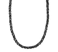 König Design 5 mm Königskette Armband Herrenkette Männer Kette Halskette Panzerkette, 55 cm Schwarz Edelstahl Ketten