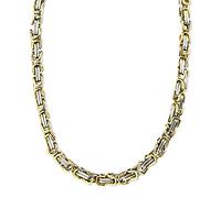 König Design 6 mm Königskette Armband Herrenkette Männer Kette Halskette Panzerkette, 23 cm Silber/Gold Edelstahl Ketten