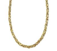 König Design 6 mm Königskette Armband Herrenkette Männer Kette Halskette Panzerkette, 35 cm Gold Edelstahl Ketten