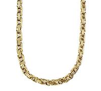 König Design 9 mm Königskette Armband Herrenkette Männer Kette Halskette Panzerkette, 22 cm Gold Edelstahl Ketten