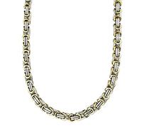 König Design 9 mm Königskette Armband Herrenkette Männer Kette Halskette Panzerkette, 55 cm Silber/Gold Edelstahl Ketten