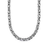 König Design 9 mm Königskette Armband Herrenkette Männer Kette Halskette Panzerkette, 65 cm Silber Edelstahl Ketten
