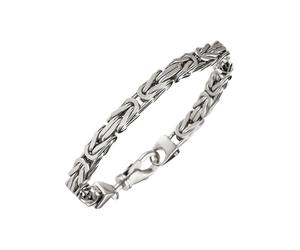 Königsarmband JOBO "Armband Herren 6 mm" Gr. 21, silber 925, Armbänder, Herren, 21cm, Silber 925 (Sterlingsilber), Königsarmband, 925 Silber rhodiniert (26092936-21) silber 925