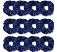 Königsblaue Premium-Samt-Haargummis für Damen und Mädchen, 12er Set