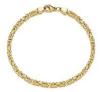 Königskette Gold Armband Herren - 3mm Armkette 925 Silber vergoldet SA-152 | Massives Goldarmband aus vergoldetem 925 Sterling Silber in 18-23cm für Männer von MATERIA by Matthias Wagner