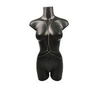 Körperkette für Damen, Körperkette, Brustkette, sexy Bikini, personalisierte Körperkleidung für Frauen, Pailletten-Kreuzkette, Bauch, weiblicher Body-Schmuck, Körperschmuck-Zubehör (Metallfarbe: D4-2)
