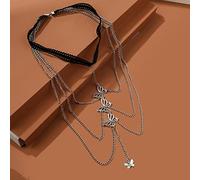 Körperketten Arbeiten Sie Weibliche Schmetterlings-Bein-Kette Für Frauen-Körper-Schmucksache-Strand-Damen-Silberne Farben-Metallmehrschichtige Schenkel-Kette Bt240-1 Um