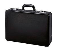 Koffer Alassio TAORMINA, Hauptfach, 3 x A4-Fächer, 2 x Organisationstaschen, Stiftschlaufen, Tragegriff, abschließbar, Leder, schwarz