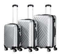 Koffer "Fischgräte", 3er Set, ABS Reisekoffer, mit Zahlenschloss Grau Grau