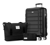 Koffer Hartschale ABS PC 4 Rollen TSA Mittlerer Koffer Schwarz Set