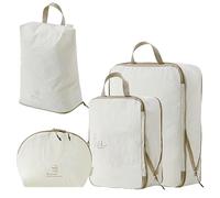 Koffer Organizer Set 4-teilig（Ultraleicht,Compression）, Packing Cubes Wasserdicht PackwüRfel Koffer Organizer Set,Travel Essentials Kofferorganizer FüR HandgepäCk Koffer Und Rucksack-Beige