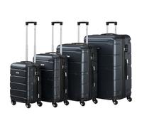 Koffer "Rillen", 4er Set, ABS Reisekoffer, mit Zahlenschloss Anthrazit Anthrazit