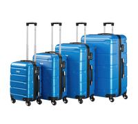 Koffer "Rillen", 4er Set, ABS Reisekoffer, mit Zahlenschloss Blau Blau