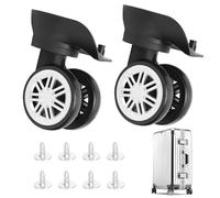 Koffer rollen ersatz, 1 Paar ersatz universal räder rollen Doppelreihiges großes Rad Stummes Rad für reisekoffer Kofferrad Outdoor Großes Rad Deichsel Box Code Case Kofferrollen Ersatzzubehör