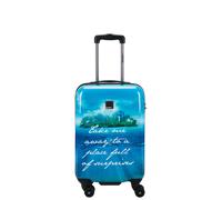 Koffer SAXOLINE "Island", Gr. B/H/T: 34cm x 55cm x 21cm, blau (blau, mehrfarbig), Polyester, Koffer, mit praktischen Tragegriffen (94896838-0) blau, mehrfarbig