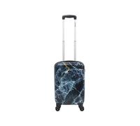 Koffer SAXOLINE "Marble", Gr. B/H/T: 35cm x 55cm x 21cm, schwarz (schwarz, blau), Polyester, bedruckt, Koffer, mit integriertem Zahlenschloss (12702055-0) schwarz, blau